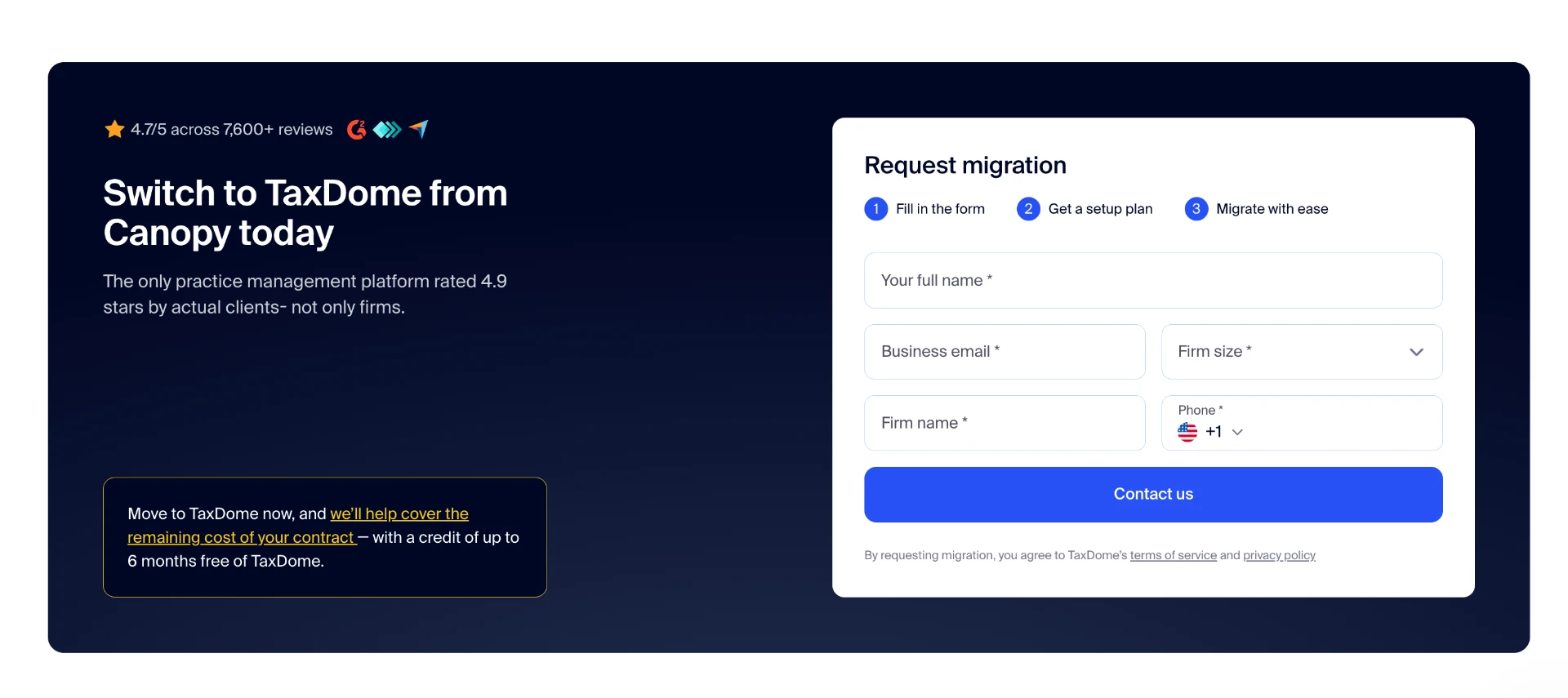 TaxDome competitor comparison page