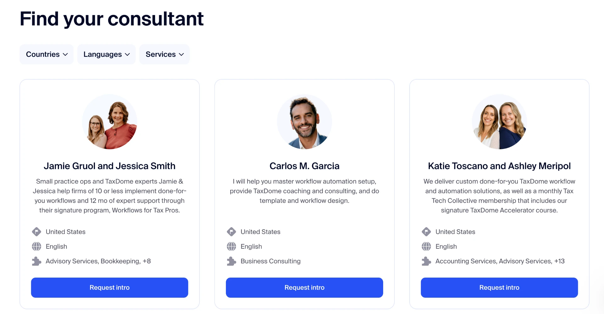TaxDome Consultants directory: Find your consultant